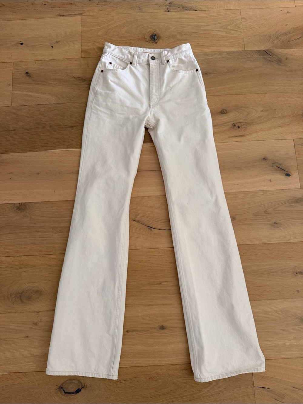 Saint Laurent off White Flare High-Rise Jeans